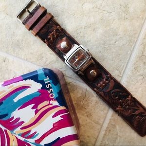 Vintage Fossil Watch / Leather